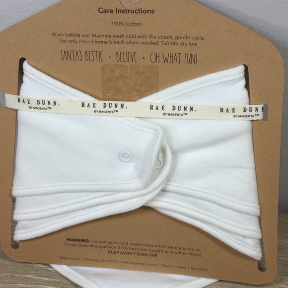 Rae Dunn Baby Bandana Bibs - White - Picture 2 of 2